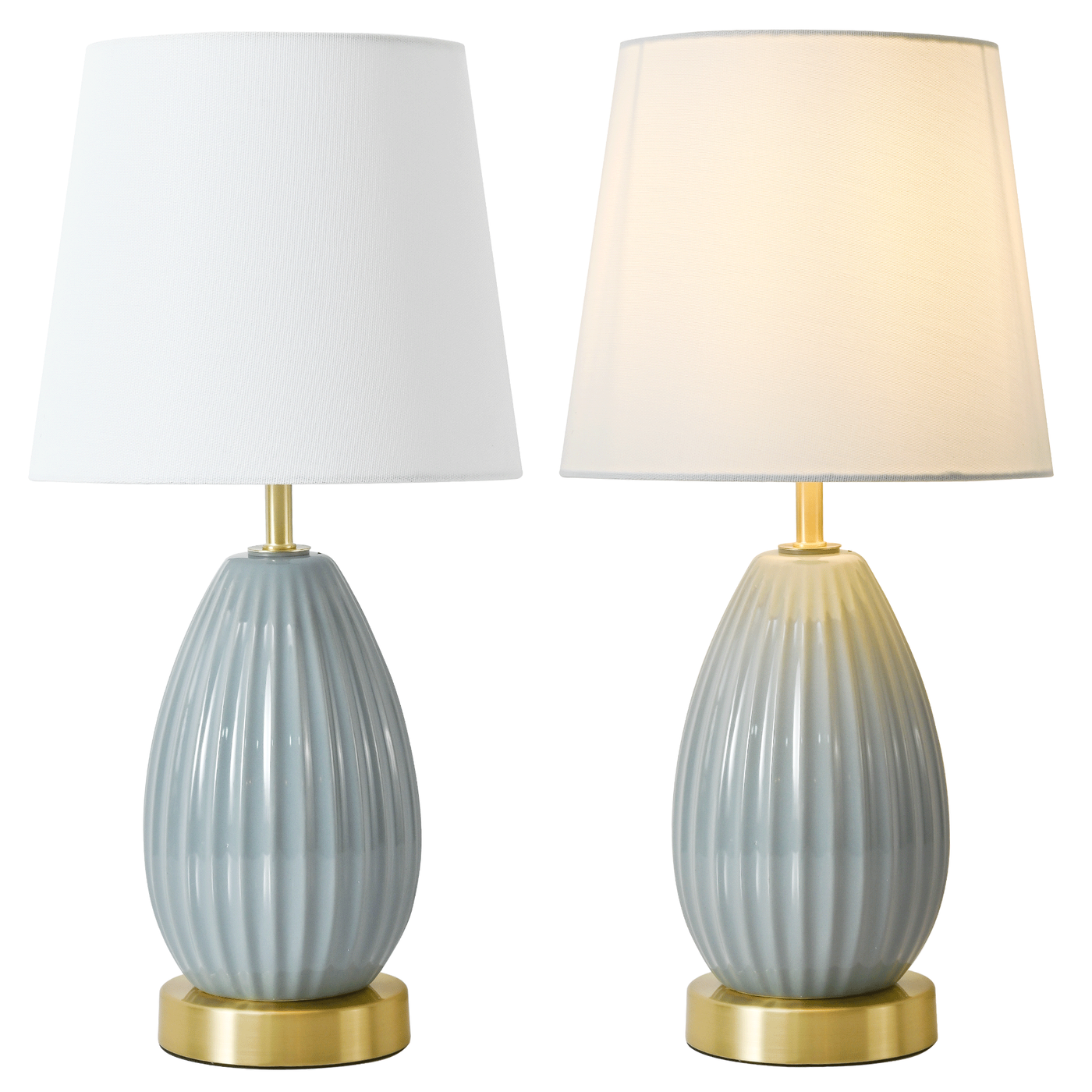 18" Table Lamp Set of 2, E26 Socket, 60W Max, Bedside Nightstand