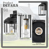 Outdoor Wall Sconces 2 Pack, Exterior Light Lantern Fixtures