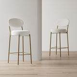 29" Velvet Bar Stools Counter Chairs Backrest Footrest Set of 2