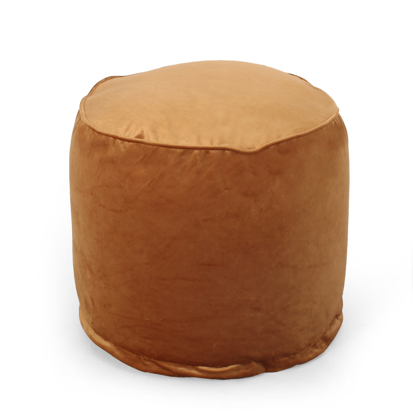 Apricot Velvet Floor Cushion Pouf Ottoman 16x16x16