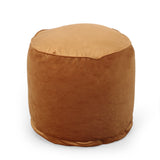 Apricot Velvet Floor Cushion Pouf Ottoman 16x16x16