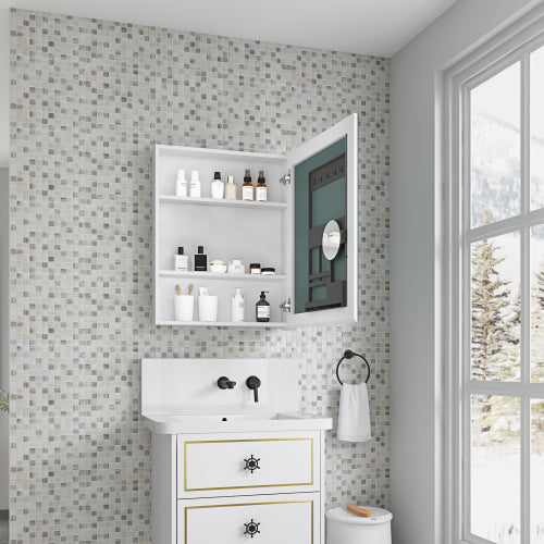 Medicine Cabinet 24"W x 30"H - Frameless Beveled Mirror, Right-Opening