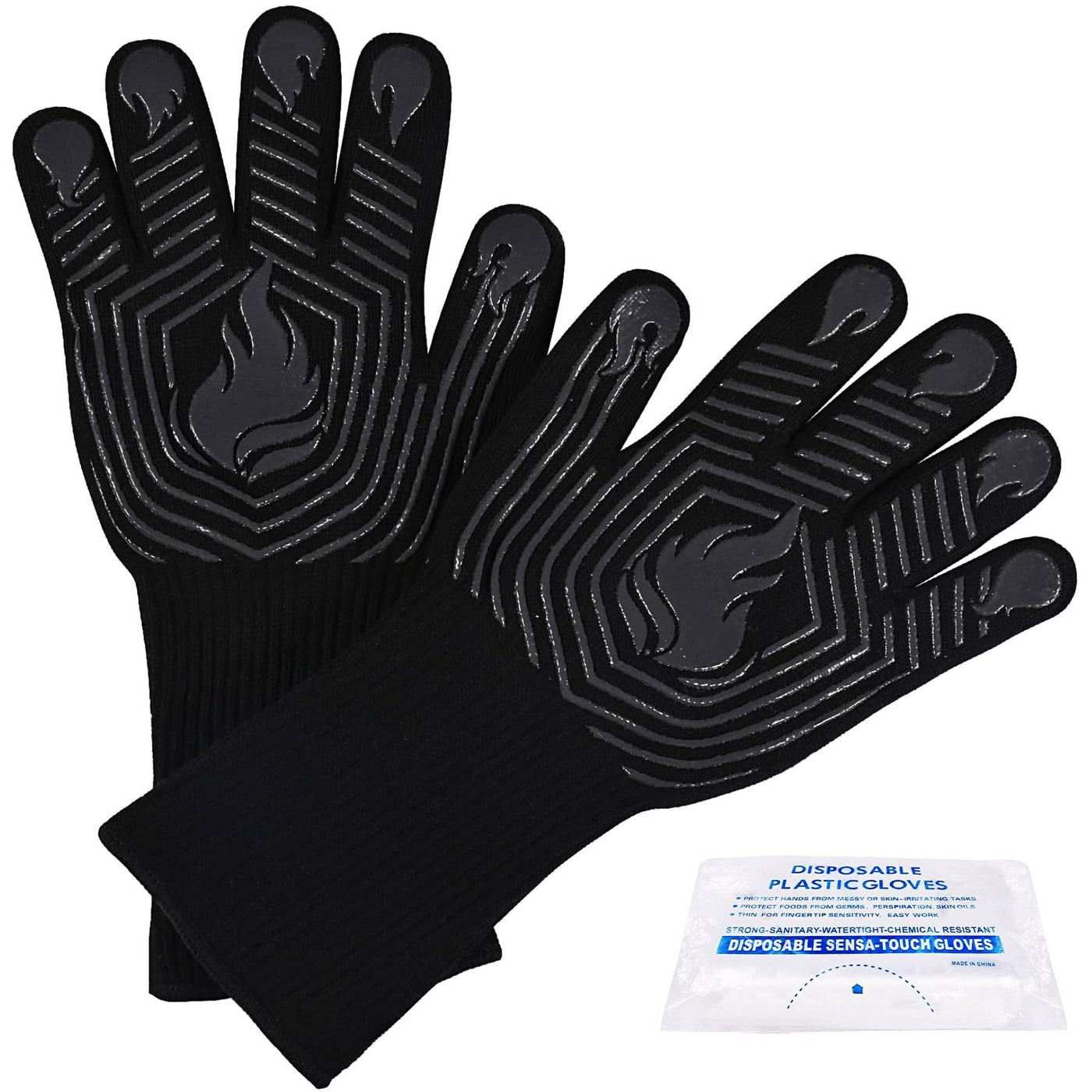 Heat Resistant BBQ Gloves 1472°F Silicone Oven Mitts