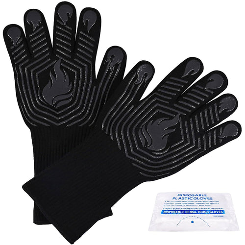 Heat Resistant BBQ Gloves 1472°F Silicone Oven Mitts