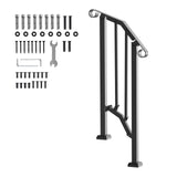1-2 Step Handrail for Outdoor Porch Deck Seniors Black Arch