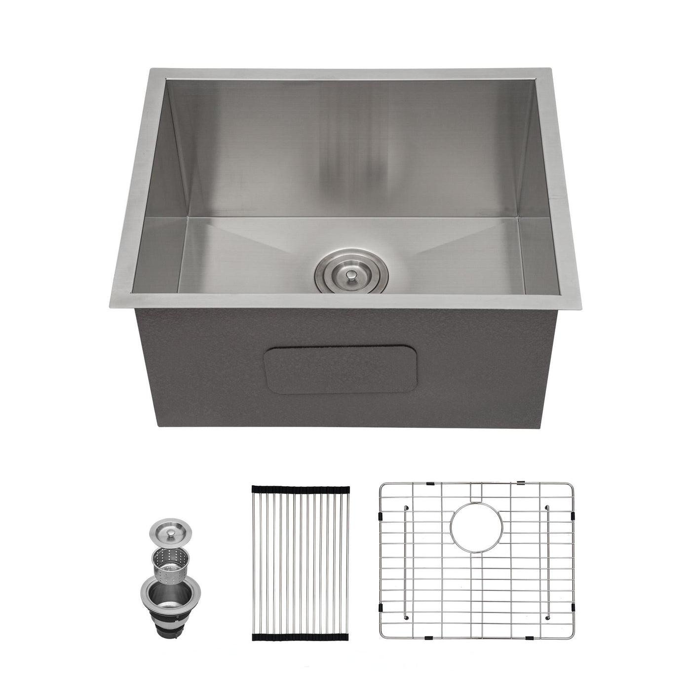 21" Undermount Utility Sink Single Bowl Stainless Steel Brushed Nickel