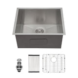 21" Undermount Utility Sink Single Bowl Stainless Steel Brushed Nickel