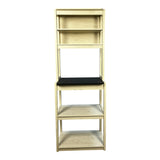 23.62" White and Black color Bakers Rack for Kitchen with Storage, Coffee Bar