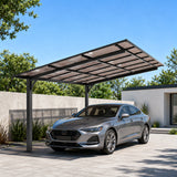 10x12 ft Galvanized Steel Carport with PC Roof Canopy