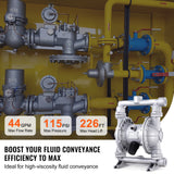 Air Operated Double Diaphragm Pump, 44GPM