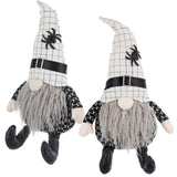 Fabric Sitting Gnome with White Hat Spider Halloween Decor 10.2x5.5x23.5