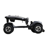 Mobility Scooter Base Frame Iron Gray LED Lights Anti-Tip Wheels