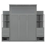 Full Engineered Wood Murphy Bed Gray