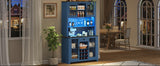70.9" Kitchen Pantry Storage Cabinet Rustic Buffet Cabinet