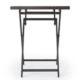 Wicker Bar Table Set Brown Multi