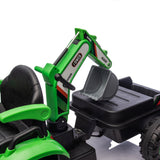 24V Kids Ride-On Electric Tractor Toy with 4-in-1 Construction Attachments (Exca