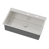 33 Inch Topmount Sink - 33" x 19" x 9" Drop in Stainless Steel Kitchen Sink