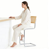 Set of 2 Faux Leather Bar Stool White