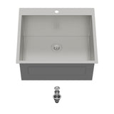 25"x22"x12" Stainless Steel Utility Sink Drop In Topmount 16 Gauge Deep Single
