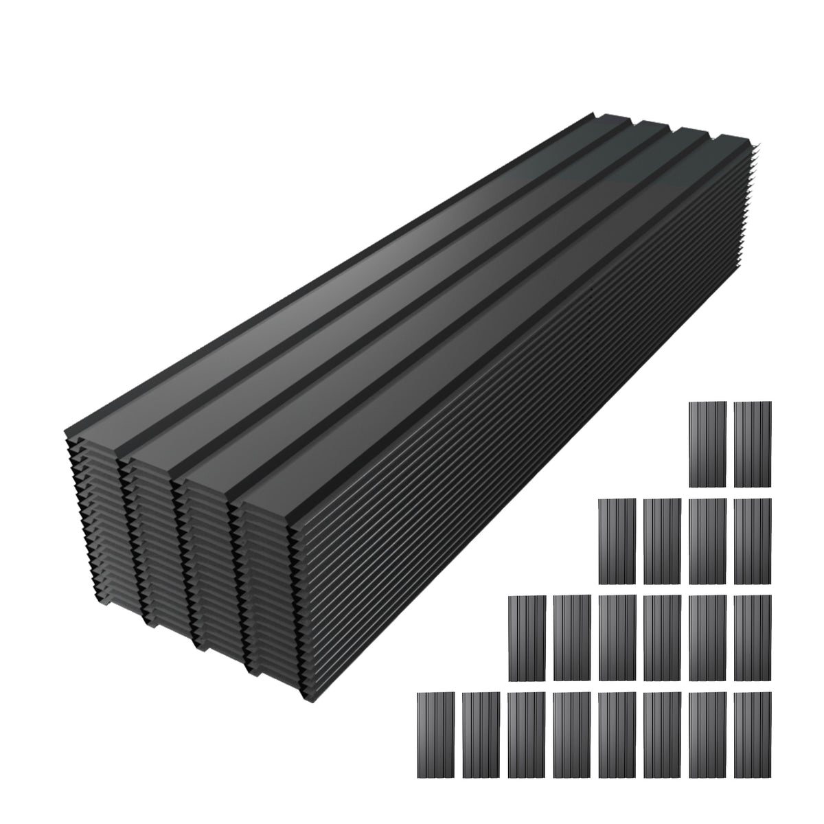 Metal Roof Panel Length 72.8IN Galvanized Roof Panels 20 PCS Waterproof Heavy
