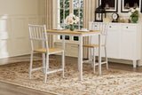 Metal Bar Table Set White/Natural