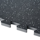 0.56 Inch Thick Gym Floor Mats, 25 Tiles Rubber Top with EVA Foam