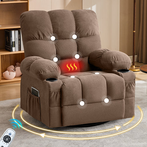 Massage Recliner Chair with Heat, Vibration & USB - 350LBS