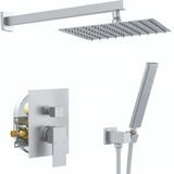 Brushed Nickel NPT Shower System with Rain Head and Handheld