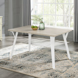 Alwynn Contemporary Rectangular Dining Table White Natural Wood