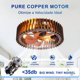 20" Modern Flush Mount Fan Light, Ceiling Fans