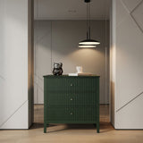 3-Drawer Engineered Wood Nightstand Green