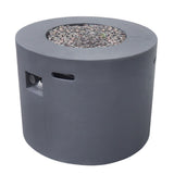 31" Round MGO Fire Pit 40000 BTU Dark Grey Lightweight Concrete