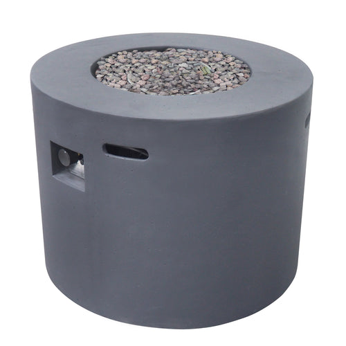 31" Round MGO Fire Pit 40000 BTU Dark Grey Lightweight Concrete