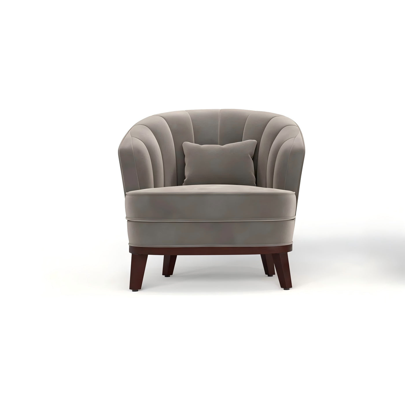 Ava Upholstered Barrel Accent Chair Grey