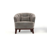 Ava Upholstered Barrel Accent Chair Grey