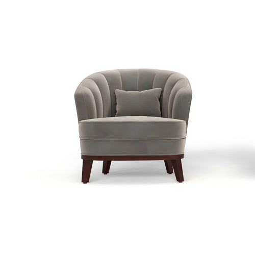 Ava Upholstered Barrel Accent Chair Grey