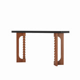 Solid Wood Console Table Black/Brown