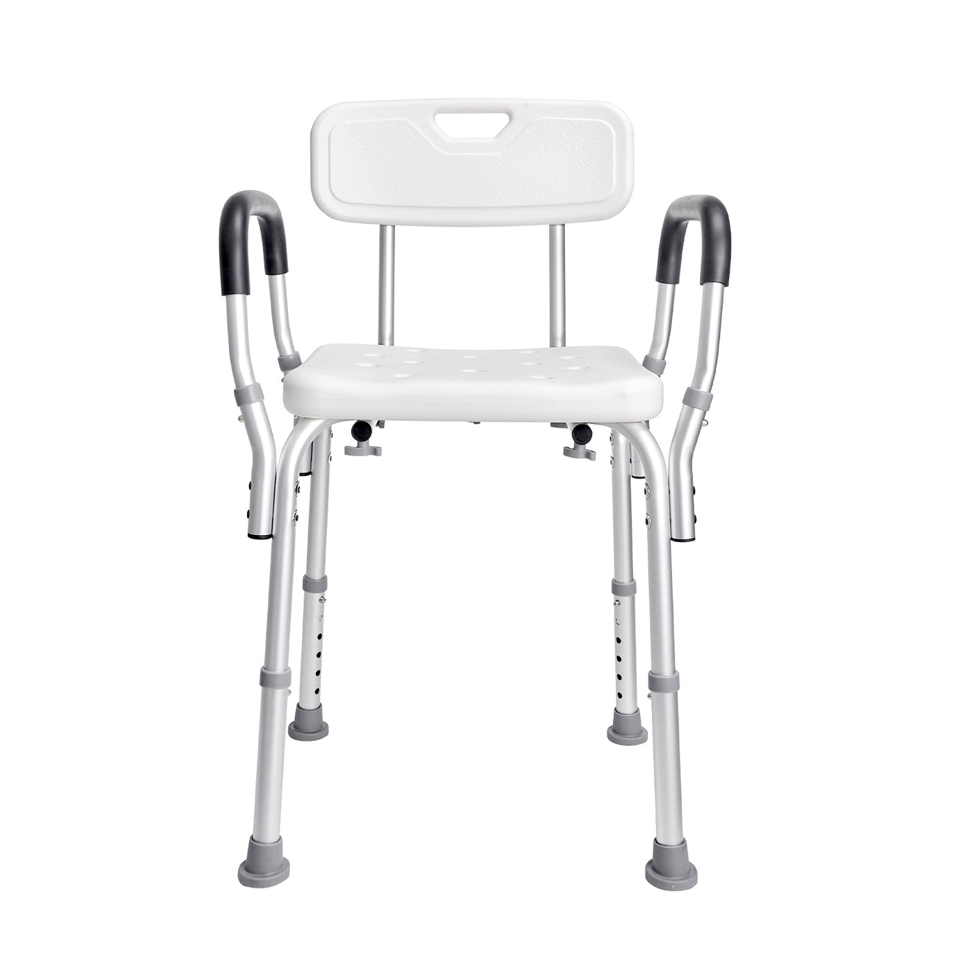 Shower Chair with Backrest Aluminum Adjustable Height Non-Slip 350 LB