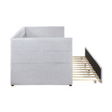 Daybed with Trundle Wood Sleeper Light Gray