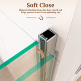 32" W x 72" H Semi-Frameless Circular Pivot Shower Door in Chrome With 1/4"