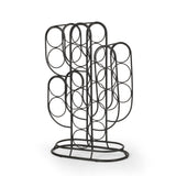 Modern Industrial Black Metal Wine Rack 13 Bottle Cactus