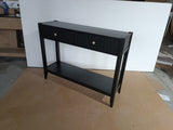 Engineered Wood Console Table with Storage Black