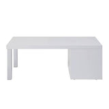 Coffee Table - White High Gloss & Chrome - 2 Open Compartments