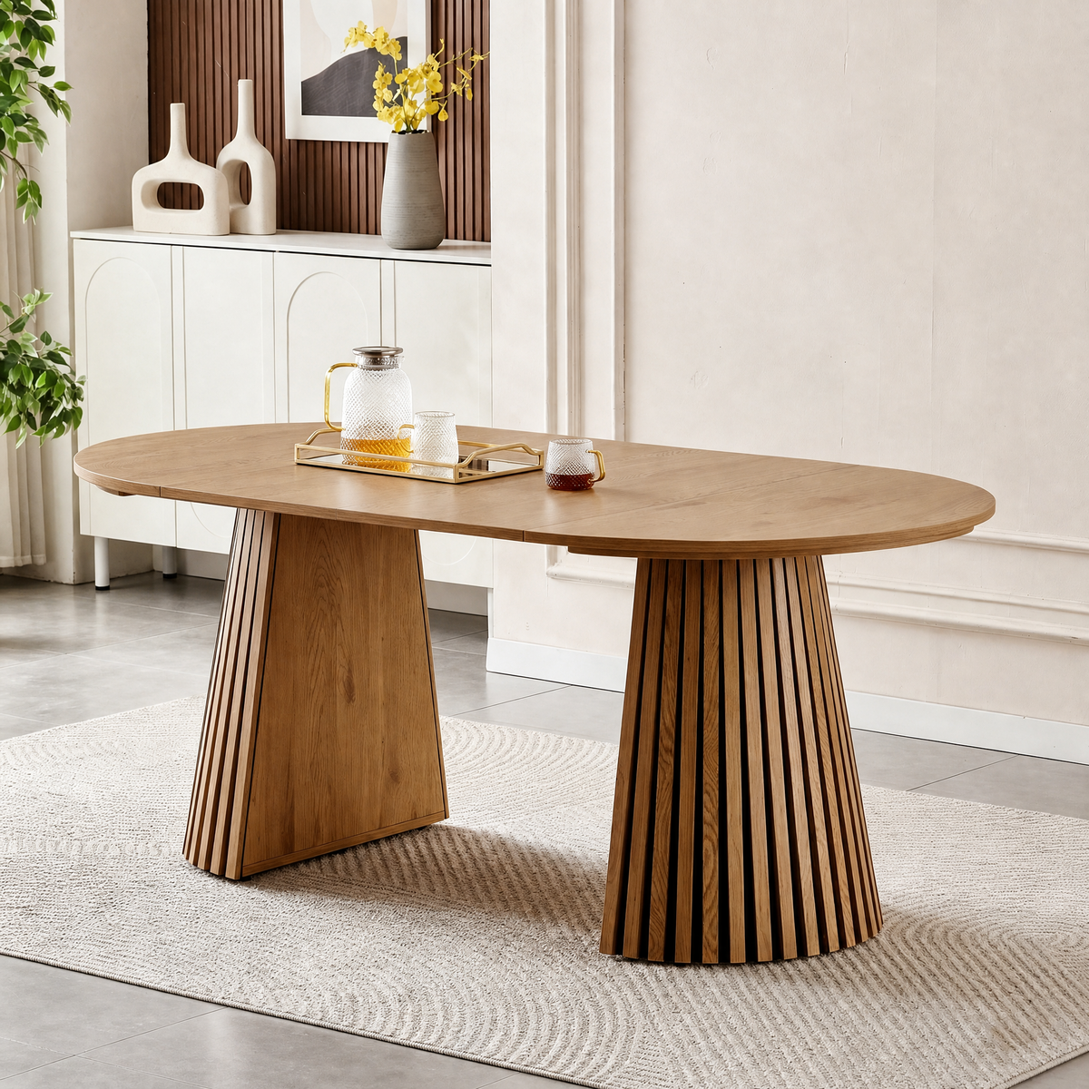 Engineered Wood Dining Table Natural 43"