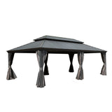 14x24 ft Hardtop Gazebo Double Roof Aluminum Patio Pavilion