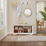 28.74"Shoe Storage Bench with 2 Door Cabinet, Entryway Bench