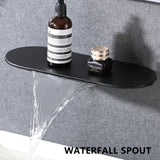 Matte Black Wall Mount Bathtub Faucet Single Handle Waterfall