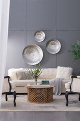 Silver Textured Disc Wall Decor Set of 3