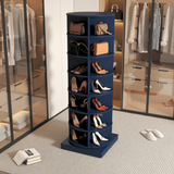 Blue 360 Rotating Shoe Cabinet 7 Tier Storage