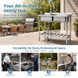 Stainless Steel Utility Sink, Freestanding Sink 3